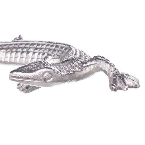 FIGURA LAGARTO PLATA METAL 14 X 11 X 2,50 CM