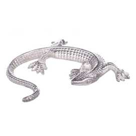 FIGURA LAGARTO PLATA METAL 14 X 11 X 2,50 CM