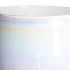 JARRÓN BLANCO NACARADO CRISTAL 24,50 X 24,50 X 50 CM JARRÓN BLANCO NACARADO CRISTAL 24,50 X 24,50 X 50 CM