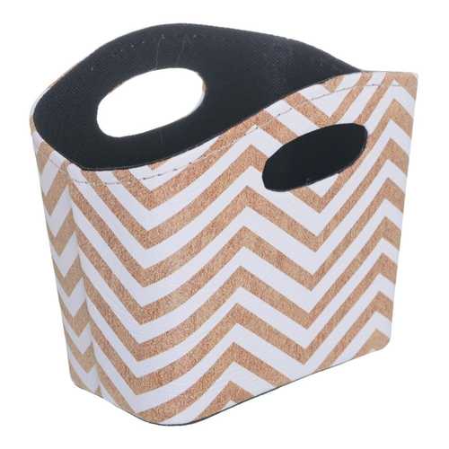 CESTO PORTAMANDOS MARRÓN-BLANCO 20 X 12 X 15,50 CM