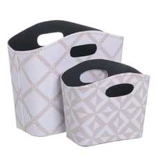 CESTO PORTAMANDOS BEIGE-BLANCO 20 X 12 X 15,50 CM