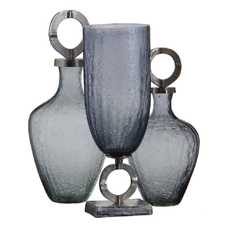 JARRÓN GRIS-PLATA CRISTAL-METAL 17 X 17 X 47 CM JARRÓN GRIS-PLATA CRISTAL-METAL 17 X 17 X 47 CM