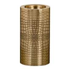 PORTAVELAS ORO METAL DECORACIÓN 12 X 12 X 23 CM