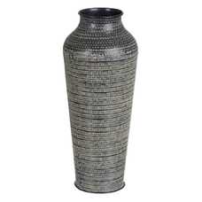 JARRÓN NEGRO ALUMINIO DECORACIÓN 20 X 20 X 49,50 CM