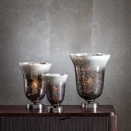 JARRÓN PLATA ALUMINIO-CRISTAL DECORACIÓN 17 X 17 X 22 CM