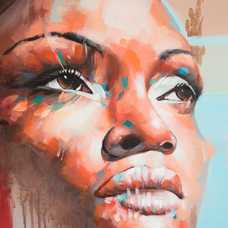 CUADRO ROSTRO MARRÓN LIENZO DECORACIÓN 100 X 3,50 X 100 CM CUADRO ROSTRO MARRÓN LIENZO DECORACIÓN 100 X 3,50 X 100 CM