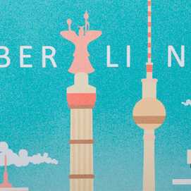 CUADRO IMPRESIÓN CIUDADES 4/M AZUL-ROSA 40 X 1,80 X 50 CM