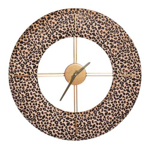 RELOJ LEOPARDO TEJIDO-METAL DECORACIÓN 48 X 3,50 X 48 CM