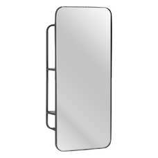 ESPEJO ESTANTE NEGRO METAL DECORACIÓN 35 X 15 X 81 CM