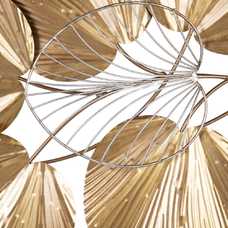 MURAL PARED HOJAS ORO METAL DECORACIÓN 100 X 5,50 X 51 CM
