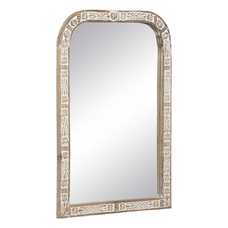 ESPEJO PARED BLANCO ROZADO MADERA 51 X 3 X 76 CM ESPEJO PARED BLANCO ROZADO MADERA 51 X 3 X 76 CM