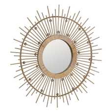 ESPEJO NATURAL BAMBÚ DECORACIÓN 70 X 3 X 70 CM