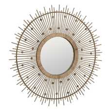 ESPEJO NATURAL BAMBÚ DECORACIÓN 90 X 3 X 90 CM