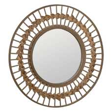 ESPEJO NATURAL BAMBÚ DECORACIÓN 80 X 3 X 80 CM