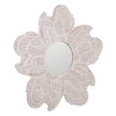 ESPEJO BLANCO ROZADO DM DECORACIÓN 80 X 1,75 X 80 CM ESPEJO BLANCO ROZADO DM DECORACIÓN 80 X 1,75 X 80 CM