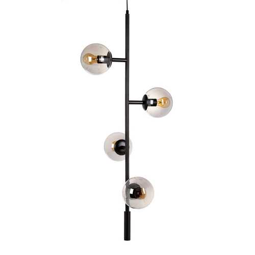 LÁMPARA TECHO NEGRO METAL / CRISTAL 40 X 40 X 234 CM