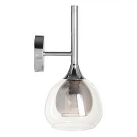 APLIQUE PARED GRIS METAL-CRISTAL 19 X 19 X 30 CM