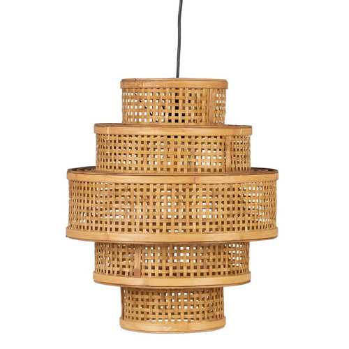 LÁMPARA TECHO NATURAL BAMBÚ ILUMINACIÓN 41 X 41 X 48 CM
