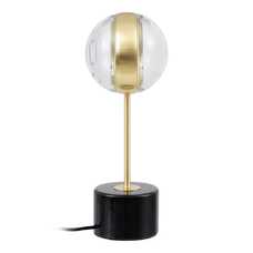 LÁMPARA MESA ORO VIEJO HIERRO / CRISTAL 15 X 15 X 40 CM