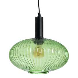 LÁMPARA TECHO VERDE METAL-CRISTAL 30 X 30 X 26 CM