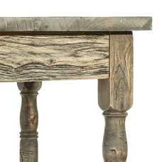 MESA AUXILIAR ENVEJECIDO GRIS-NATURAL 60 X 60 X 90 CM