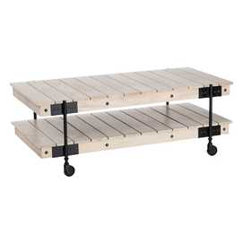 MESA CENTRO RUEDAS NATURAL 130 X 64 X 48 CM