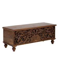 BAÚL MARRÓN MADERA DECORACIÓN 117 X 46 X 45,50 CM BAÚL MARRÓN MADERA DECORACIÓN 117 X 46 X 45,50 CM