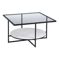 MESA CENTRO NEGRO-BLANCO METAL-MÁRMOL 80 X 80 X 46,50 CM MESA CENTRO NEGRO-BLANCO METAL-MÁRMOL 80 X 80 X 46,50 CM