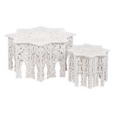 S/2 MESA CENTRO BLANCO DM SALÓN 90 X 90 X 46 CM