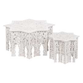 S/2 MESA CENTRO BLANCO DM SALÓN 90 X 90 X 46 CM