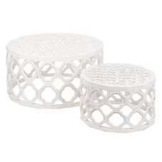 S/2 MESA CENTRO BLANCO DM SALÓN 89 X 89 X 47 CM