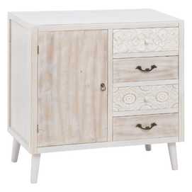 MUEBLE RECIBIDOR NATURAL-BLANCO 80 X 40 X 80 CM