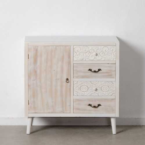 MUEBLE RECIBIDOR NATURAL-BLANCO 80 X 40 X 80 CM