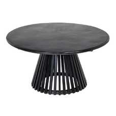 MESA CENTRO NEGRO MADERA DE MANGO SALÓN 90 X 90 X 45 CM