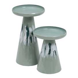 MESA AUXILIAR VERDE METAL SALÓN 36 X 36 X 63 CM