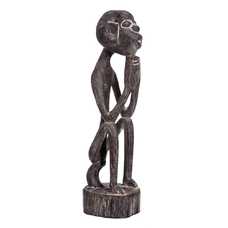 FIGURA NEGRO MADERA DECORACIÓN 9 X 9 X 30 CM FIGURA NEGRO MADERA DECORACIÓN 9 X 9 X 30 CM