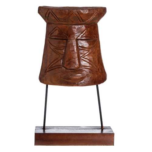 FIGURA MARRÓN MADERA DECORACIÓN 38 X 14 X 68 CM