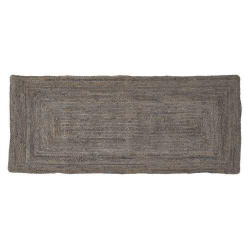 ALFOMBRA GRIS YUTE DECORACIÓN 170 X 70 CM