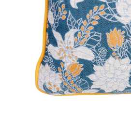 COJÍN FLORES ALGODÓN-POLIÉSTER 50 X 30 CM