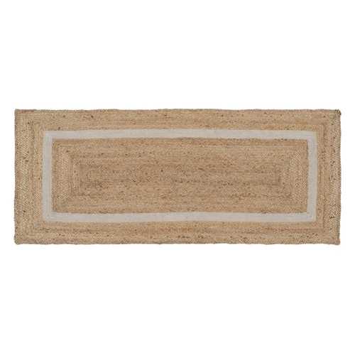 ALFOMBRA NATURAL-BLANCO YUTE DECORACIÓN 170 X 70 CM