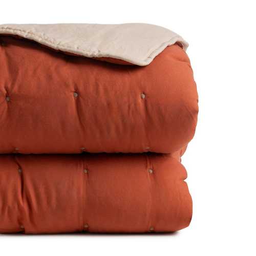 COLCHA REVERSIBLE BEIGE-TEJA MICROFIBRA 230 X 280 CM