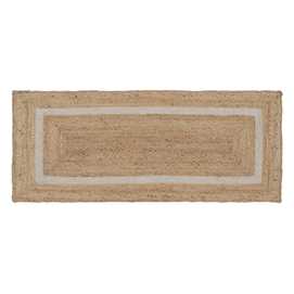 ALFOMBRA NATURAL-BLANCO YUTE DECORACIÓN 170 X 70 CM