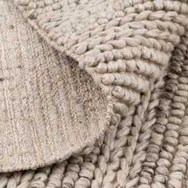 ALFOMBRA TAUPE TEJIDO DECORACIÓN 160 X 230 CM