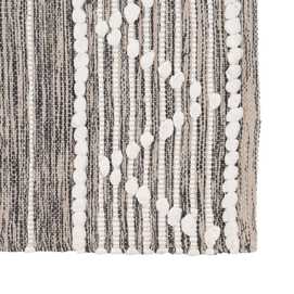 ALFOMBRA GRIS-BLANCO POLIESTER-ALGODÓN 120 X 180 CM