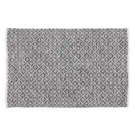 ALFOMBRA GRIS-BLANCO POLIESTER-ALGODÓN 120 X 180 CM