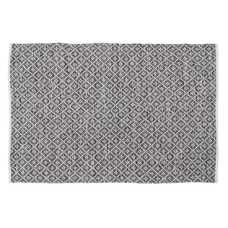 ALFOMBRA GRIS-BLANCO POLIESTER-ALGODÓN 160 X 230 CM