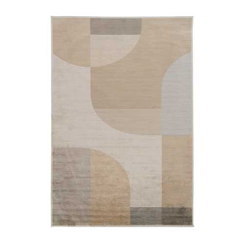 ALFOMBRA GEOMÉTRICO CREMA VISCOSA 200 X 300 CM