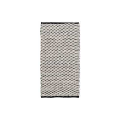 ALFOMBRA BLANCO-NEGRO TEJIDO DECORACIÓN 80 X 150 CM