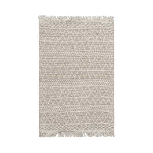 ALFOMBRA CREMA TEJIDO DECORACIÓN 160 X 230 CM