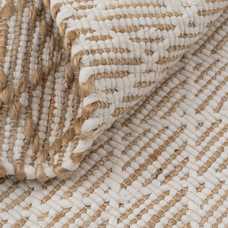 ALFOMBRA BLANCO-NATURAL YUTE-ALGODÓN 200 X 300 CM